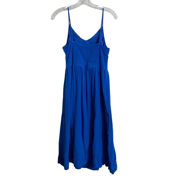 Old Navy Royal Blue Sleeveless Dress Midi Length Eyelet Woman’s Medium - Picture 4 of 9